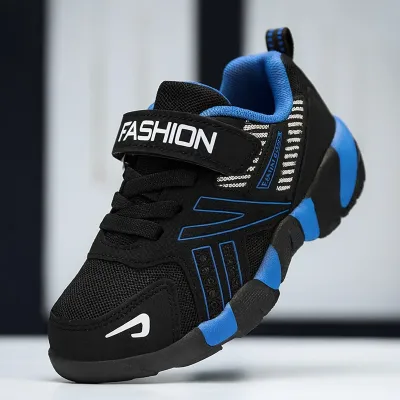 FASHION ActiveGrip Kids Sneakers – Black & Blue